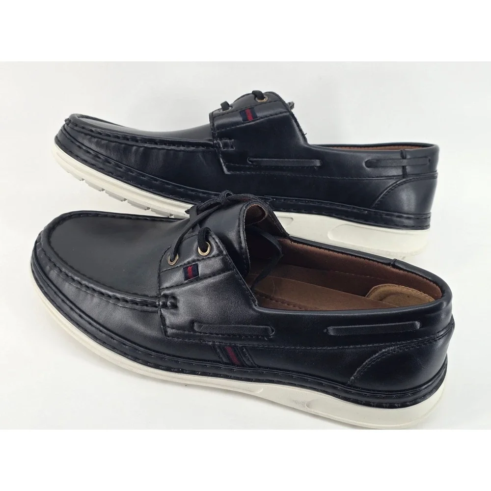 XRAY Ultimate Comfort Mens Black Boat Shoes Moc Toe Loafers XRW1765 Size 11